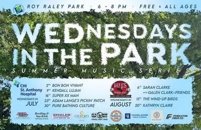 2025 poster for wednesdays in the park