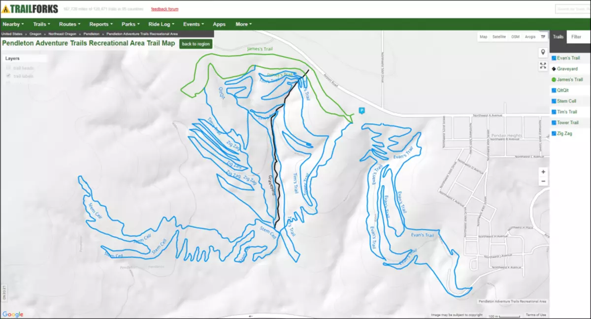 map of biking trails