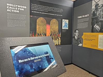 Interactive panel at the Americans and the Holocaust exhibit