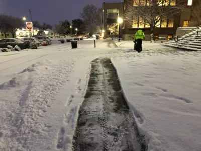 Removing snow from walkway