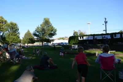 Community listening to live music