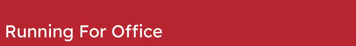 Text banner "Running for Office"